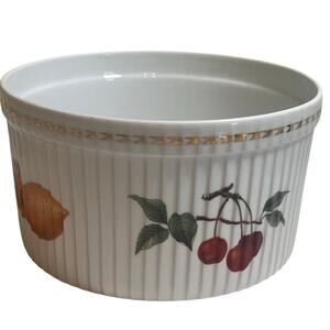 Royal Worcester Evesham Gold Fruit Souffle Dish English Porcelain 6.5" x 3.25"